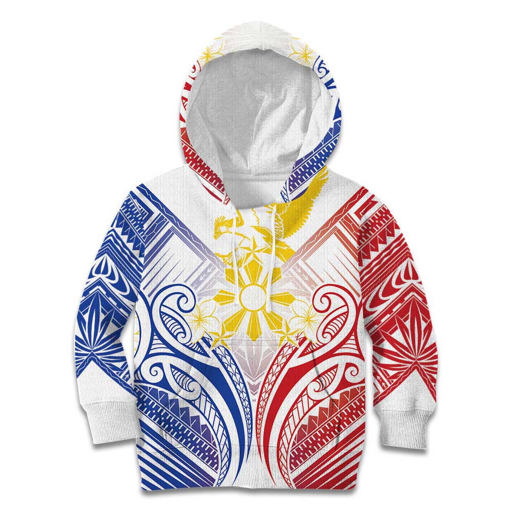 Philippines Tribal Sun Personalized Kid Hoodie Hunting Eagle