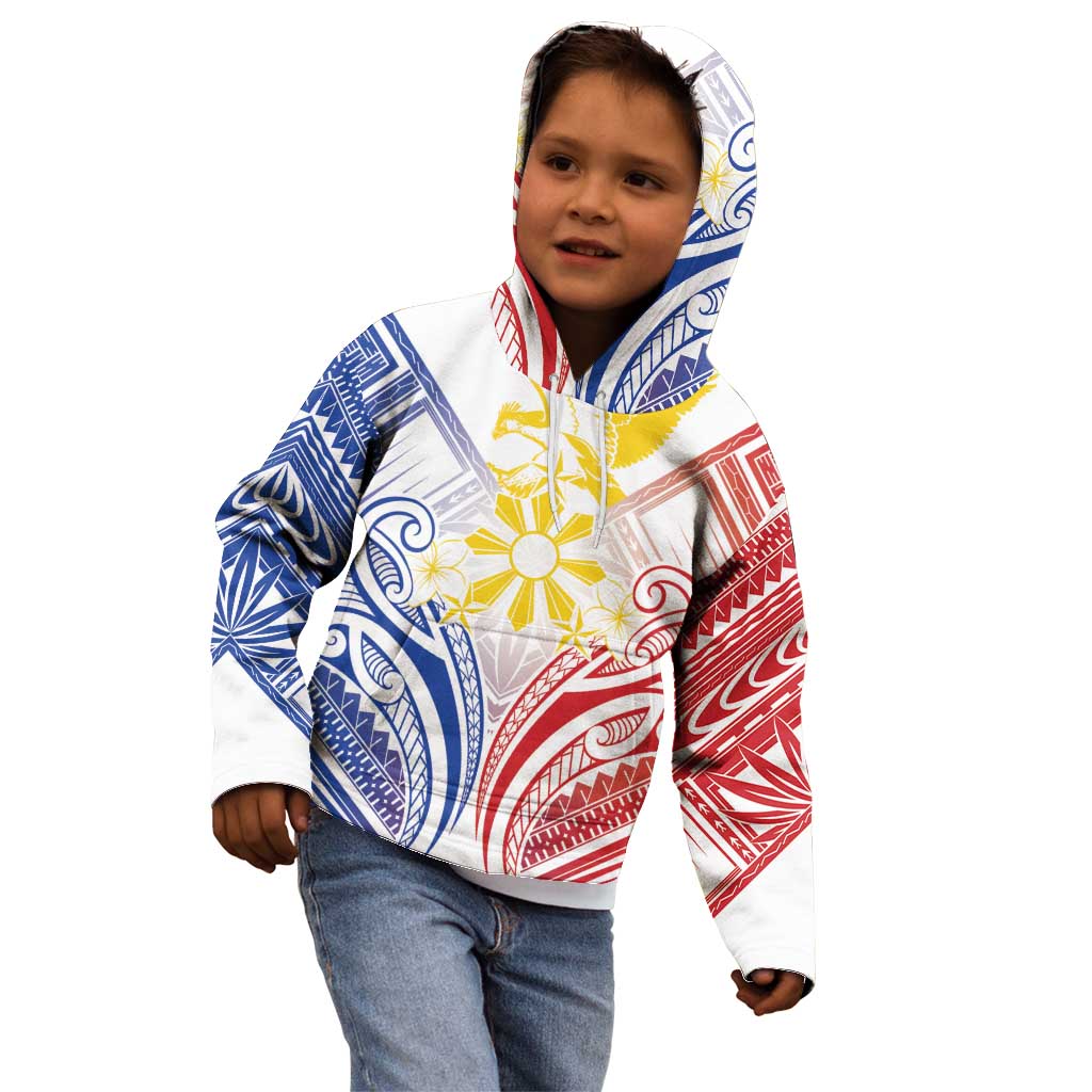 Philippines Tribal Sun Personalized Kid Hoodie Hunting Eagle