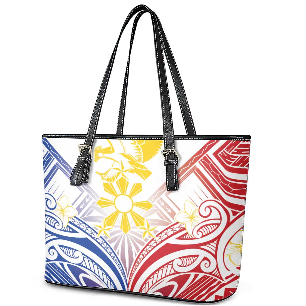 Philippines Tribal Sun Leather Tote Bag Hunting Eagle