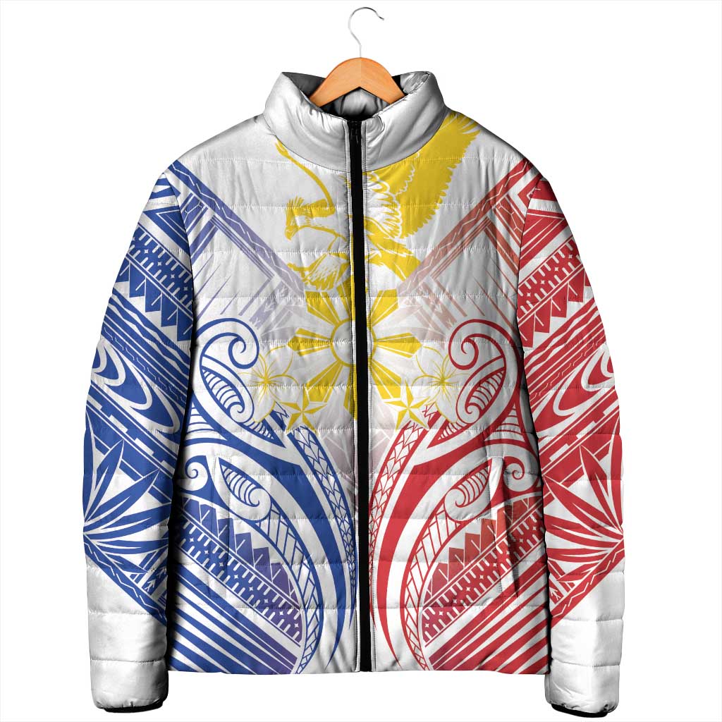 Philippines Tribal Sun Personalized Padded Jacket Hunting Eagle