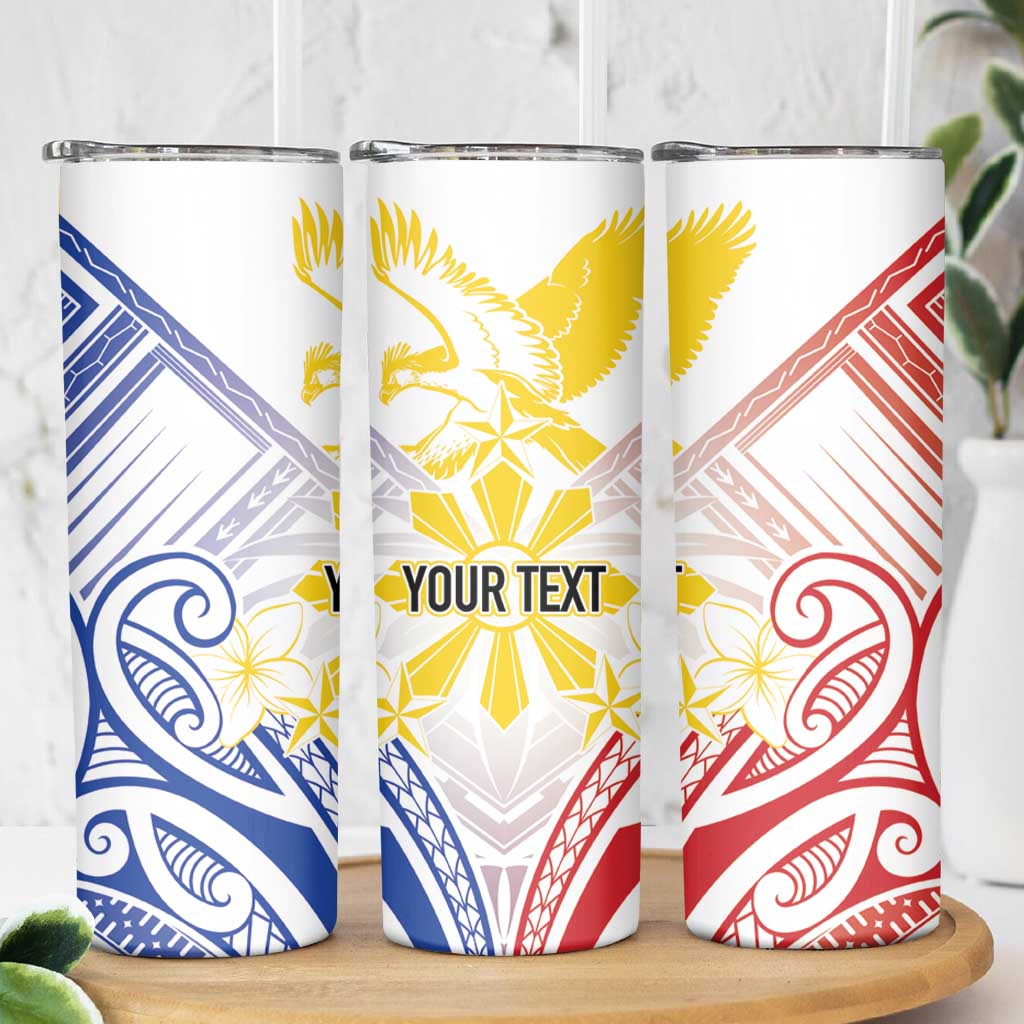 Philippines Tribal Sun Personalized Skinny Tumbler Hunting Eagle