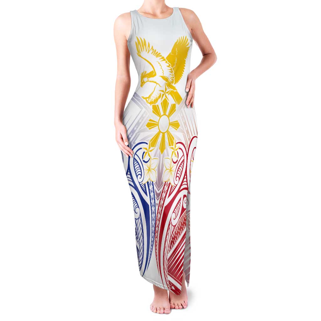 Philippines Tribal Sun Personalized Tank Maxi Dress Hunting Eagle