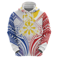Philippines Tribal Sun Personalized Zip Hoodie Hunting Eagle