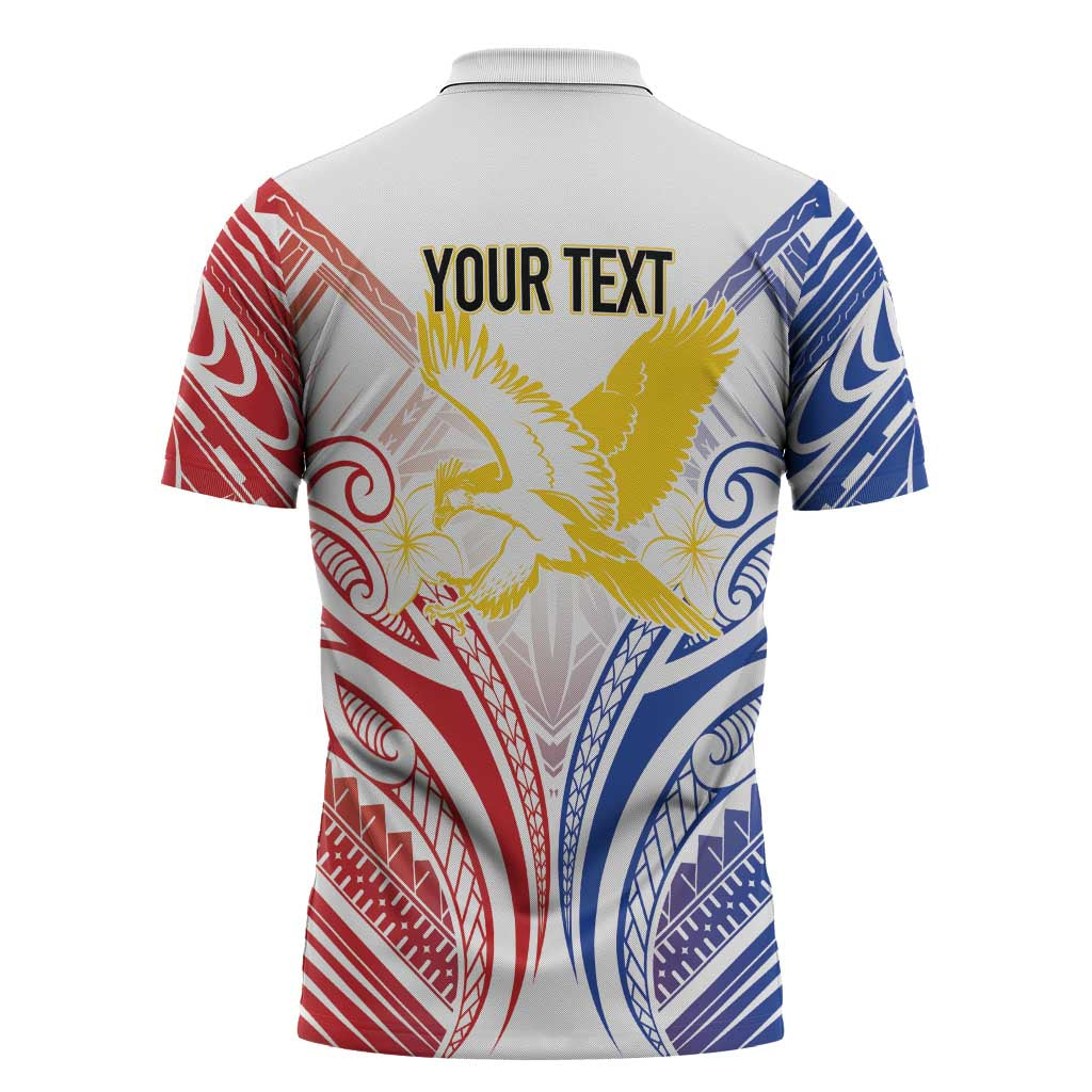 Philippines Tribal Sun Personalized Zipper Polo Shirt Hunting Eagle