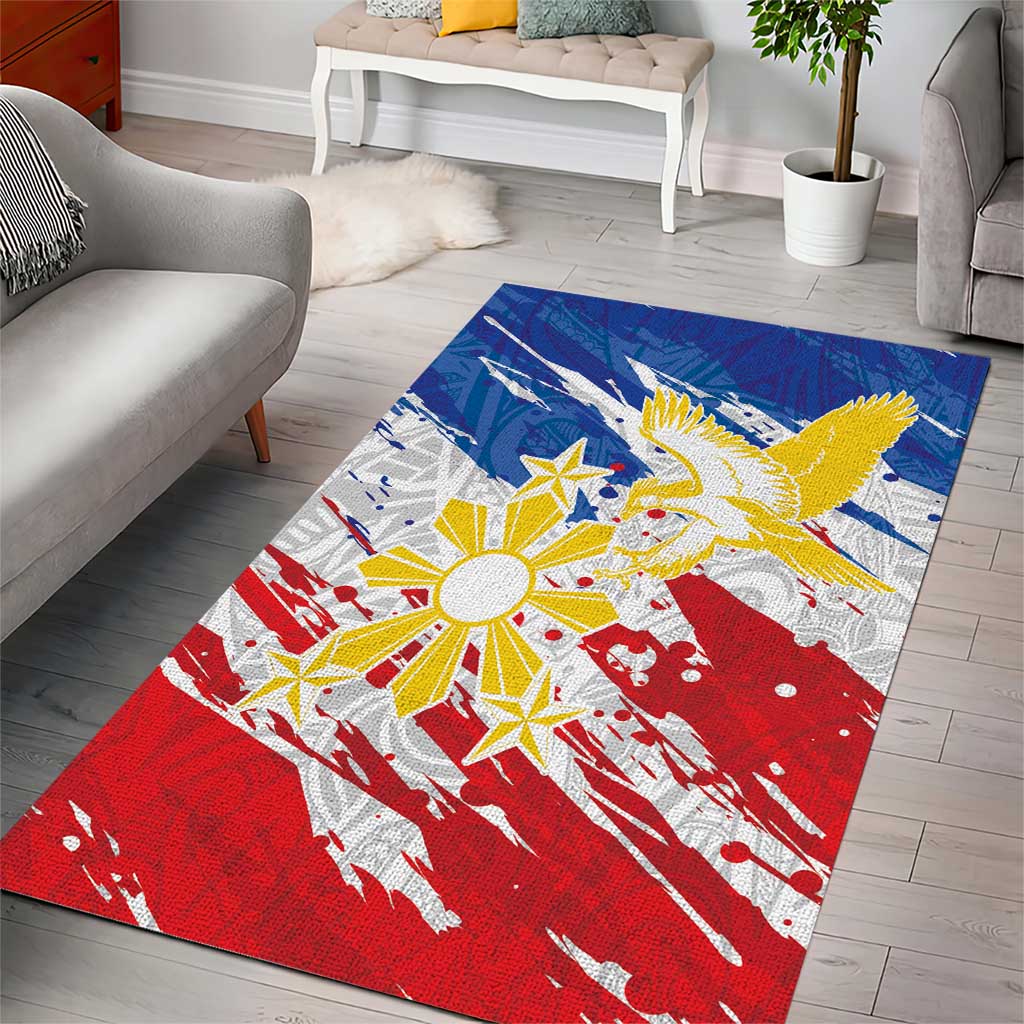 Filipino Sun and Stars Area Rug Grunge Vibes