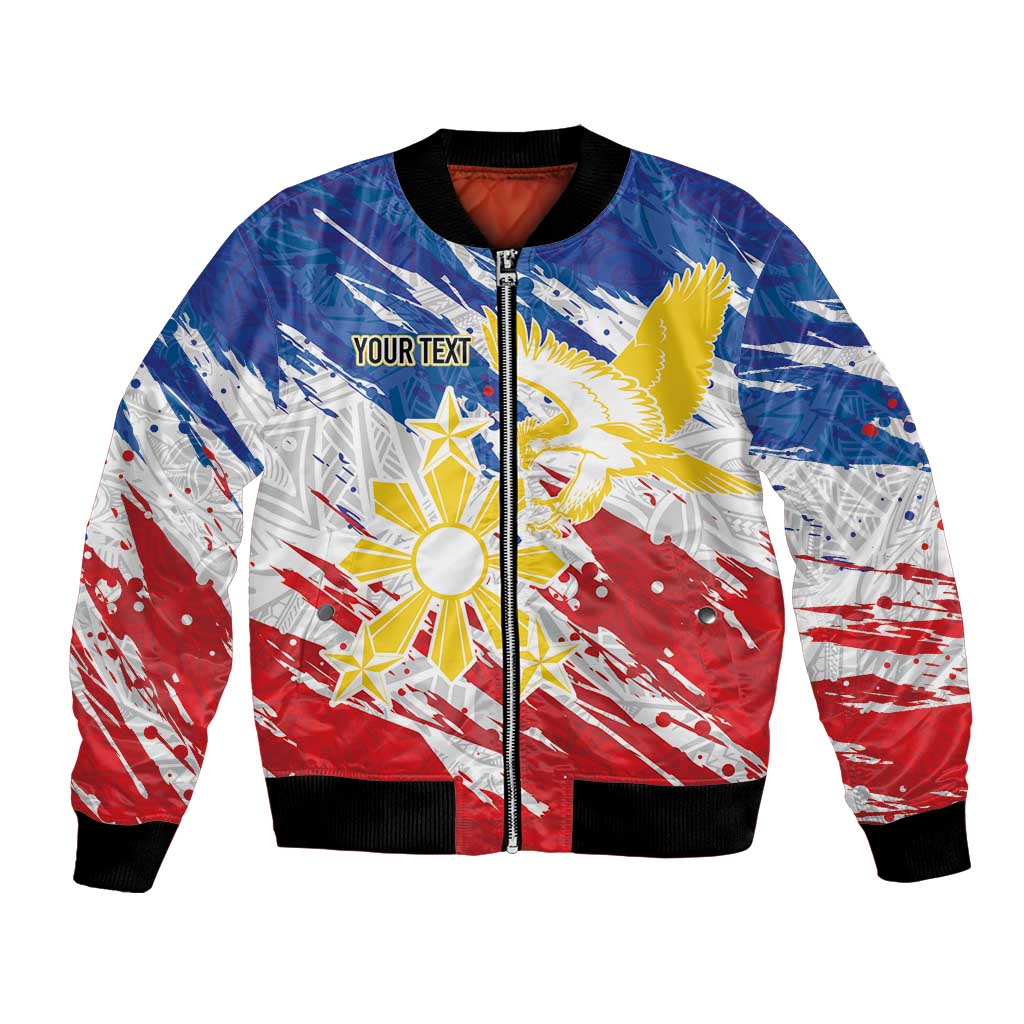 Personalized Filipino Sun and Stars Bomber Jacket Grunge Vibes