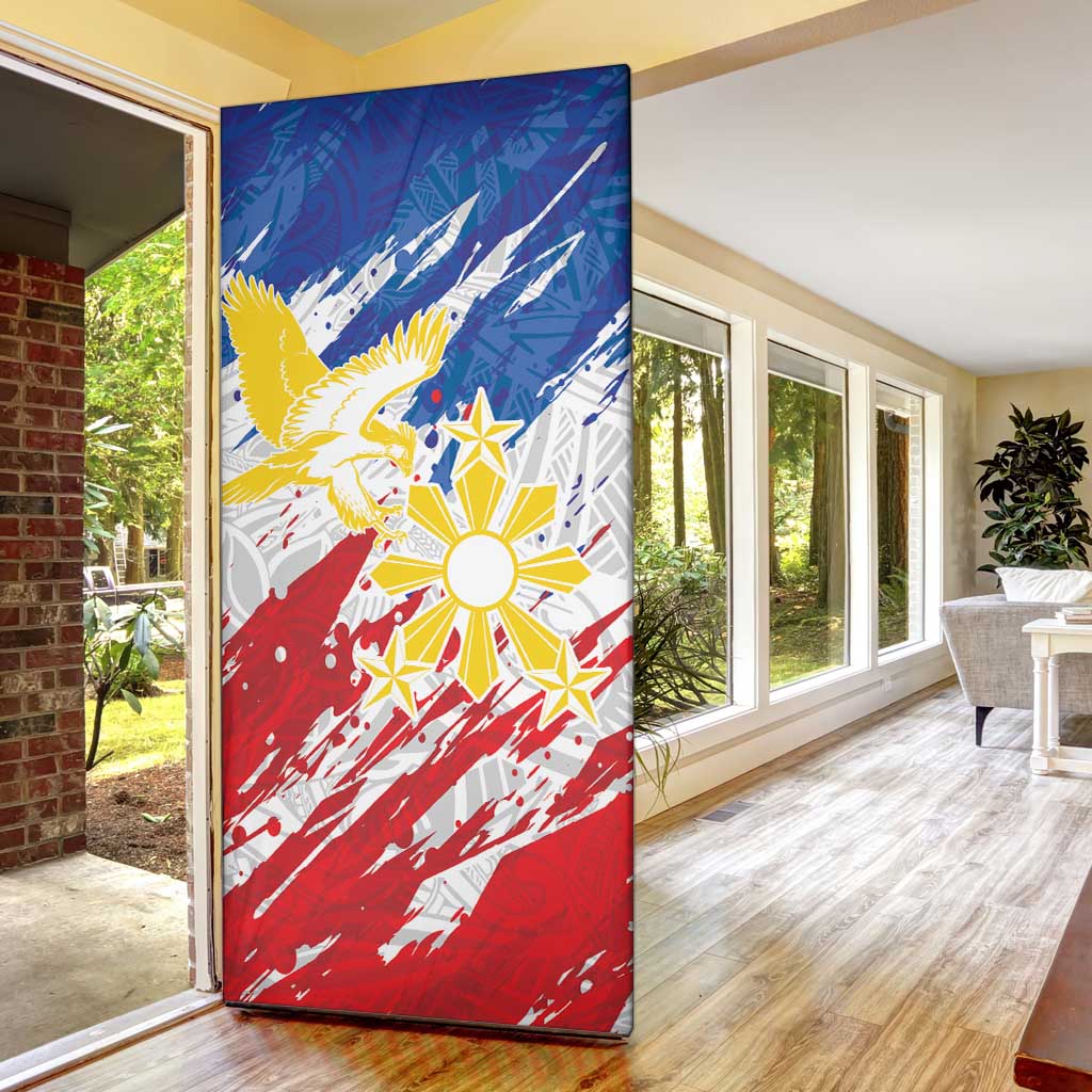 Filipino Sun and Stars Door Cover Grunge Vibes LT7 - Polynesian Pride