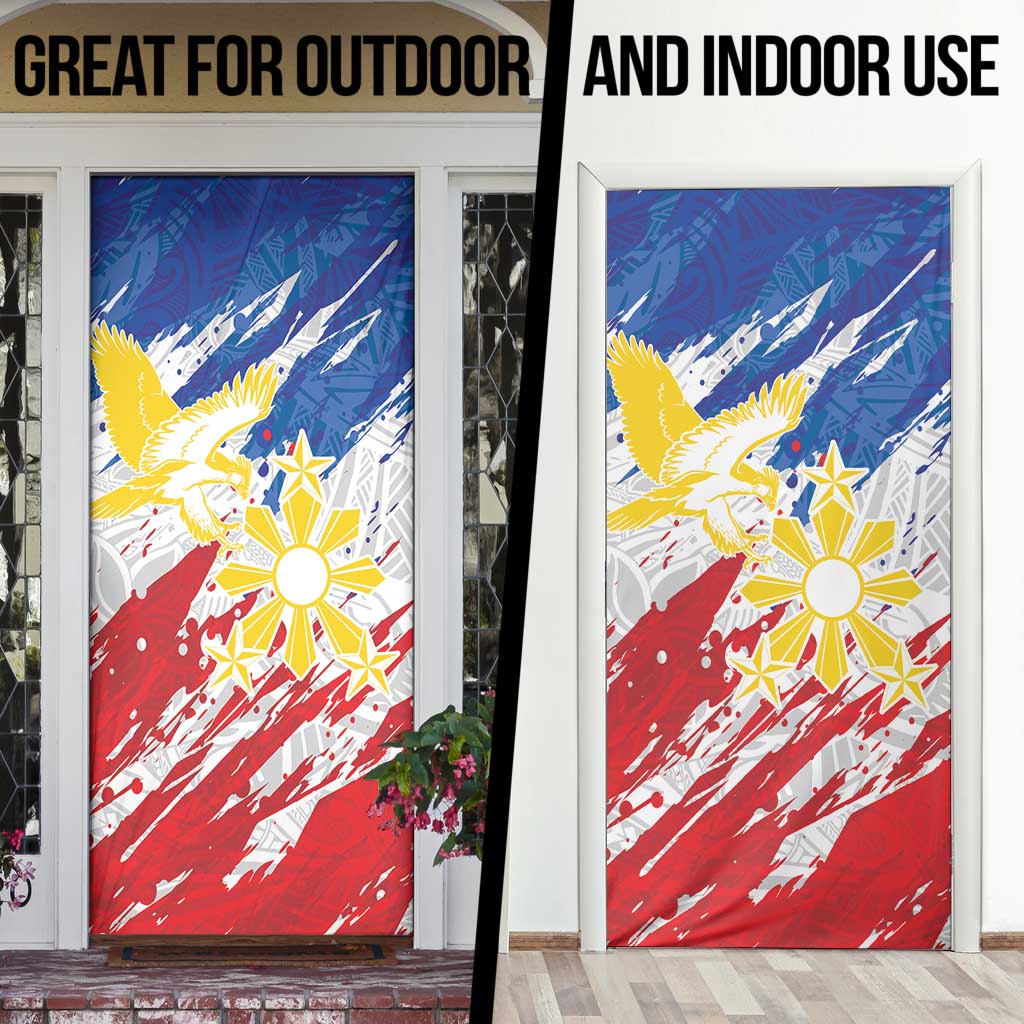 Filipino Sun and Stars Door Cover Grunge Vibes LT7 - Polynesian Pride