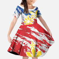 Personalized Filipino Sun and Stars Family Matching Short Sleeve Bodycon Dress and Hawaiian Shirt Grunge Vibes