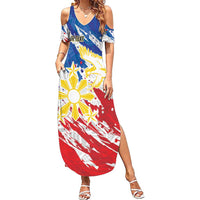 Personalized Filipino Sun and Stars Family Matching Summer Maxi Dress and Hawaiian Shirt Grunge Vibes