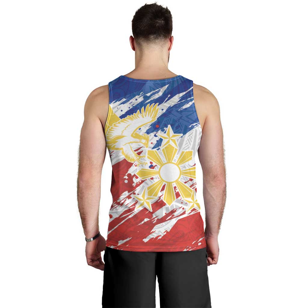 Personalized Filipino Sun and Stars Men Tank Top Grunge Vibes