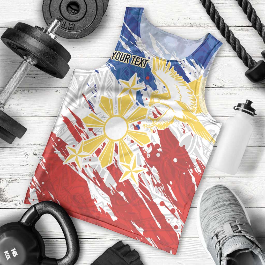 Personalized Filipino Sun and Stars Men Tank Top Grunge Vibes