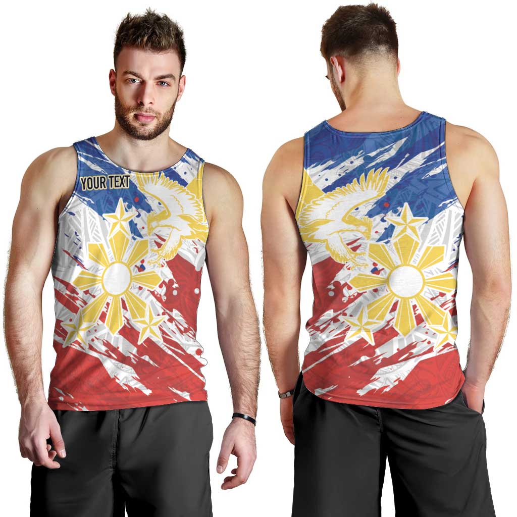Personalized Filipino Sun and Stars Men Tank Top Grunge Vibes