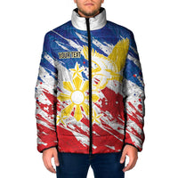 Personalized Filipino Sun and Stars Padded Jacket Grunge Vibes