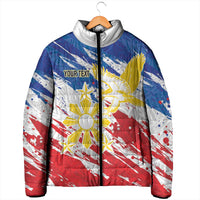 Personalized Filipino Sun and Stars Padded Jacket Grunge Vibes