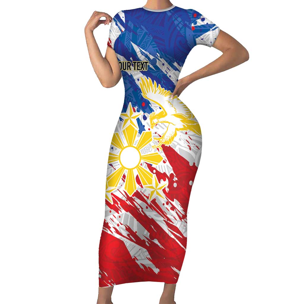 Personalized Filipino Sun and Stars Short Sleeve Bodycon Dress Grunge Vibes