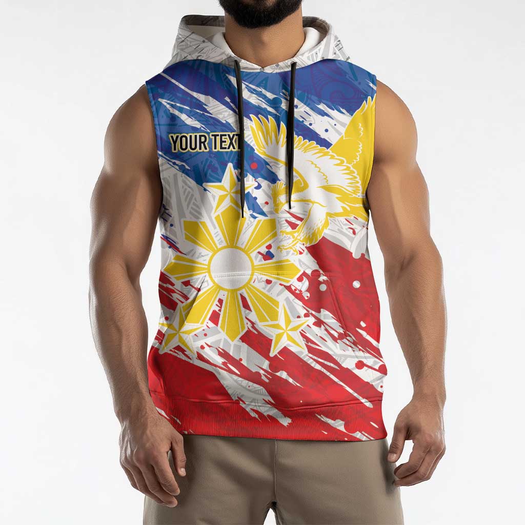 Personalized Filipino Sun and Stars Sleeveless Hoodie Grunge Vibes