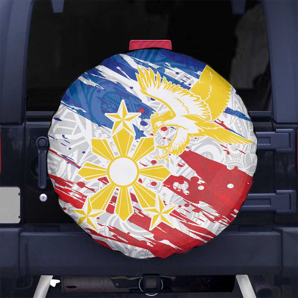 Filipino Sun and Stars Spare Tire Cover Grunge Vibes