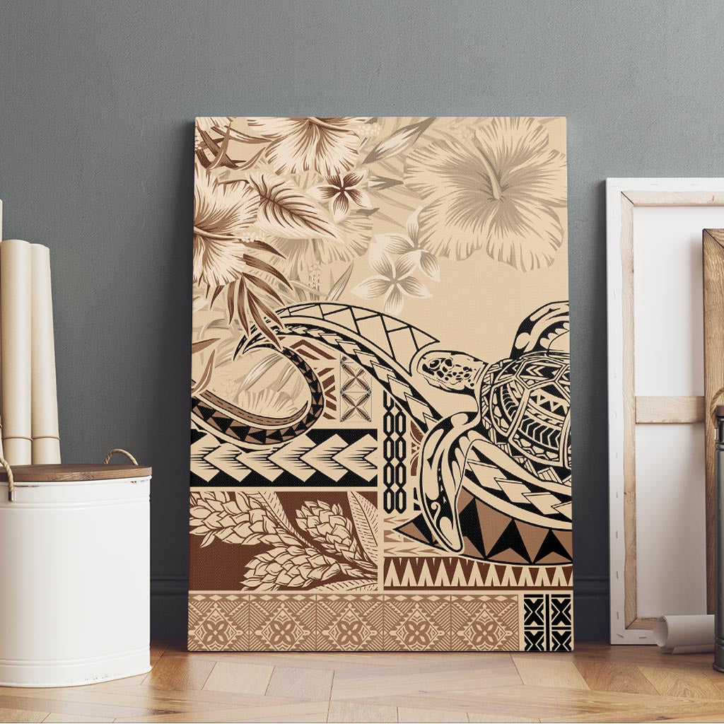 Vaiaso o le Gagana Samoa Canvas Wall Art Siapo Motif Beige