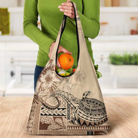 Vaiaso o le Gagana Samoa Grocery Bag Siapo Motif Beige