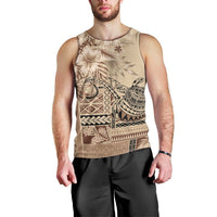 Vaiaso o le Gagana Samoa Men Tank Top Siapo Motif Beige