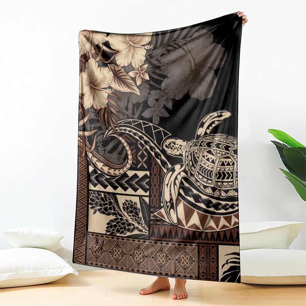 Vaiaso o le Gagana Samoa Blanket Siapo Motif Black