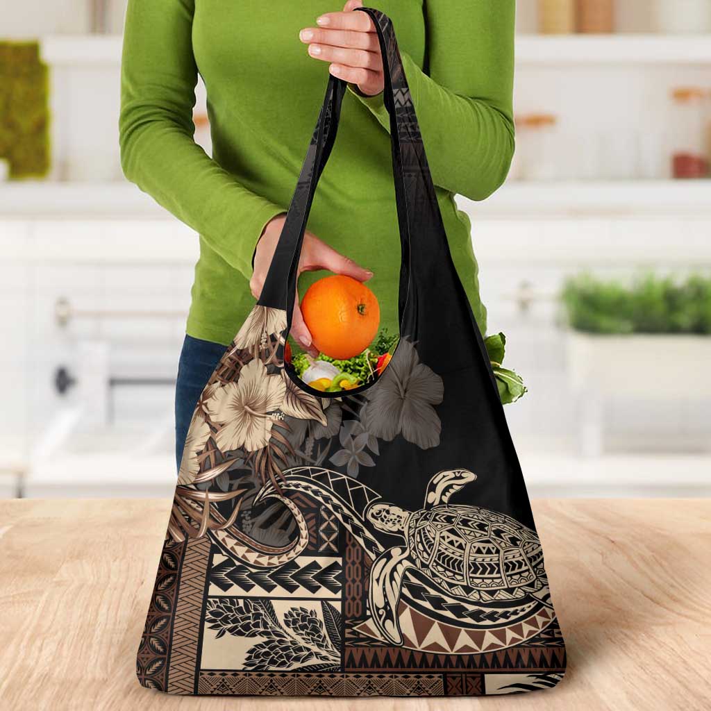 Vaiaso o le Gagana Samoa Grocery Bag Siapo Motif Black