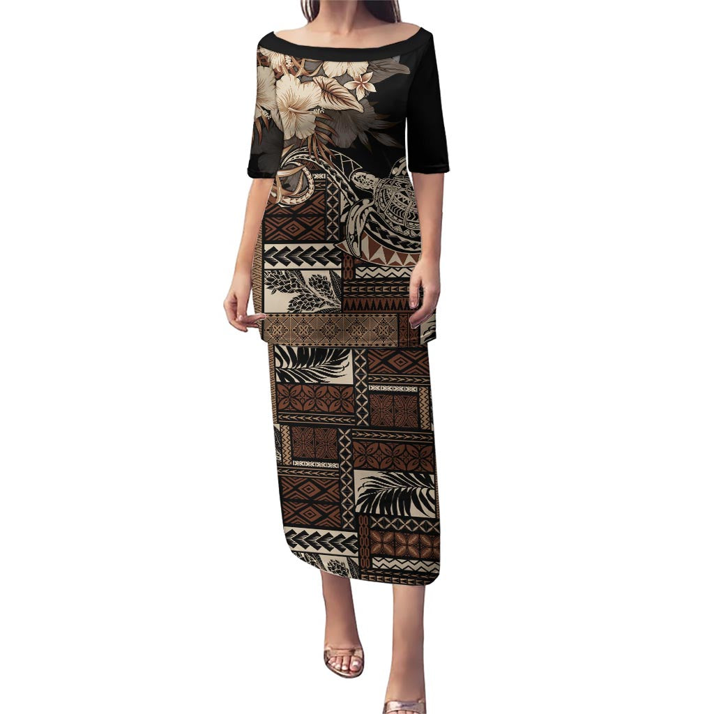 Vaiaso o le Gagana Samoa Puletasi Siapo Motif Black