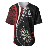 Personalized New Zealand Darts Baseball Jersey Kowhaiwhai Whero Koiri - Manaia