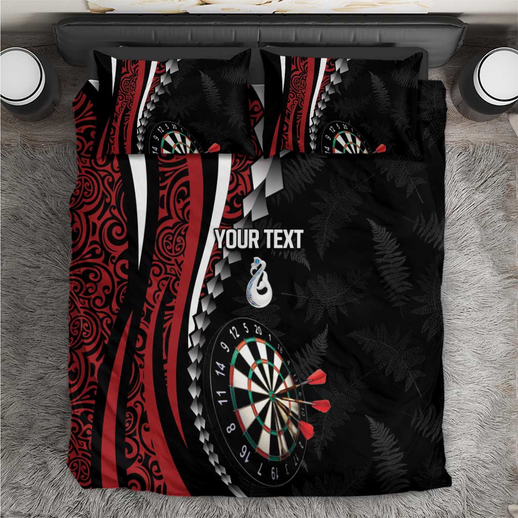 Personalized New Zealand Darts Bedding Set Kowhaiwhai Whero Koiri - Manaia