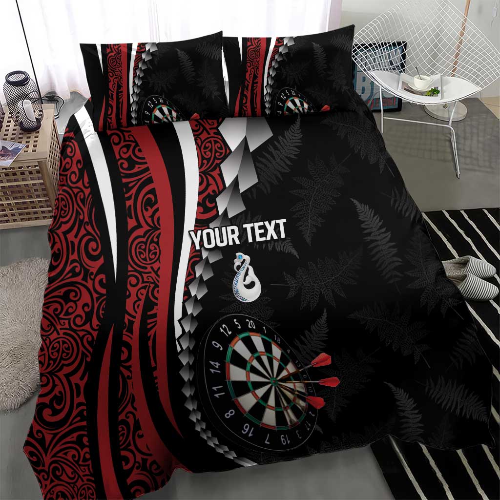 Personalized New Zealand Darts Bedding Set Kowhaiwhai Whero Koiri - Manaia