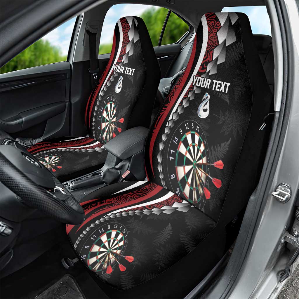 Personalized New Zealand Darts Car Seat Cover Kowhaiwhai Whero Koiri - Manaia
