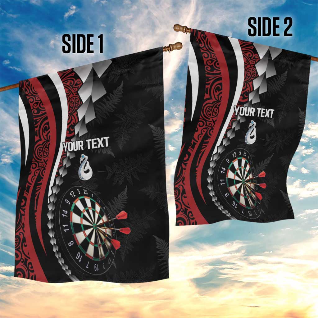 Personalized New Zealand Darts Garden Flag Kowhaiwhai Whero Koiri - Manaia