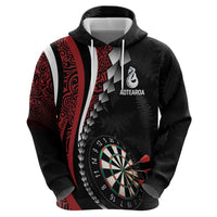Personalized New Zealand Darts Hoodie Kowhaiwhai Whero Koiri - Manaia