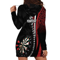 Personalized New Zealand Darts Hoodie Dress Kowhaiwhai Whero Koiri - Manaia