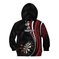 Personalized New Zealand Darts Kid Hoodie Kowhaiwhai Whero Koiri - Manaia
