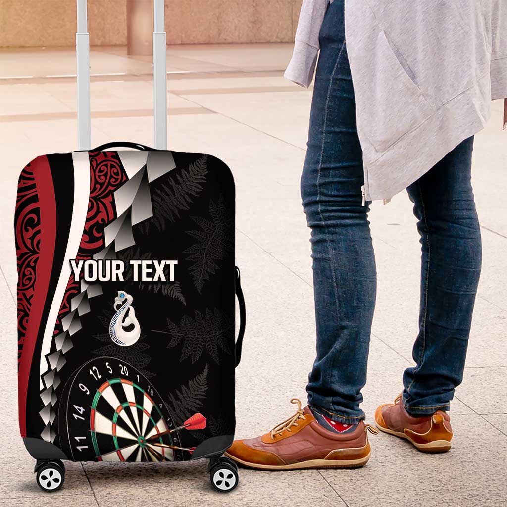 Personalized New Zealand Darts Luggage Cover Kowhaiwhai Whero Koiri - Manaia