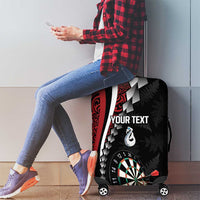 Personalized New Zealand Darts Luggage Cover Kowhaiwhai Whero Koiri - Manaia