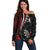 Personalized New Zealand Darts Off Shoulder Sweater Kowhaiwhai Whero Koiri - Manaia