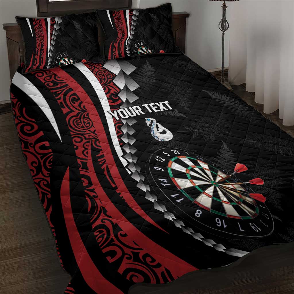 Personalized New Zealand Darts Quilt Bed Set Kowhaiwhai Whero Koiri - Manaia