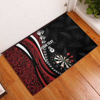 Personalized New Zealand Darts Rubber Doormat Kowhaiwhai Whero Koiri - Manaia