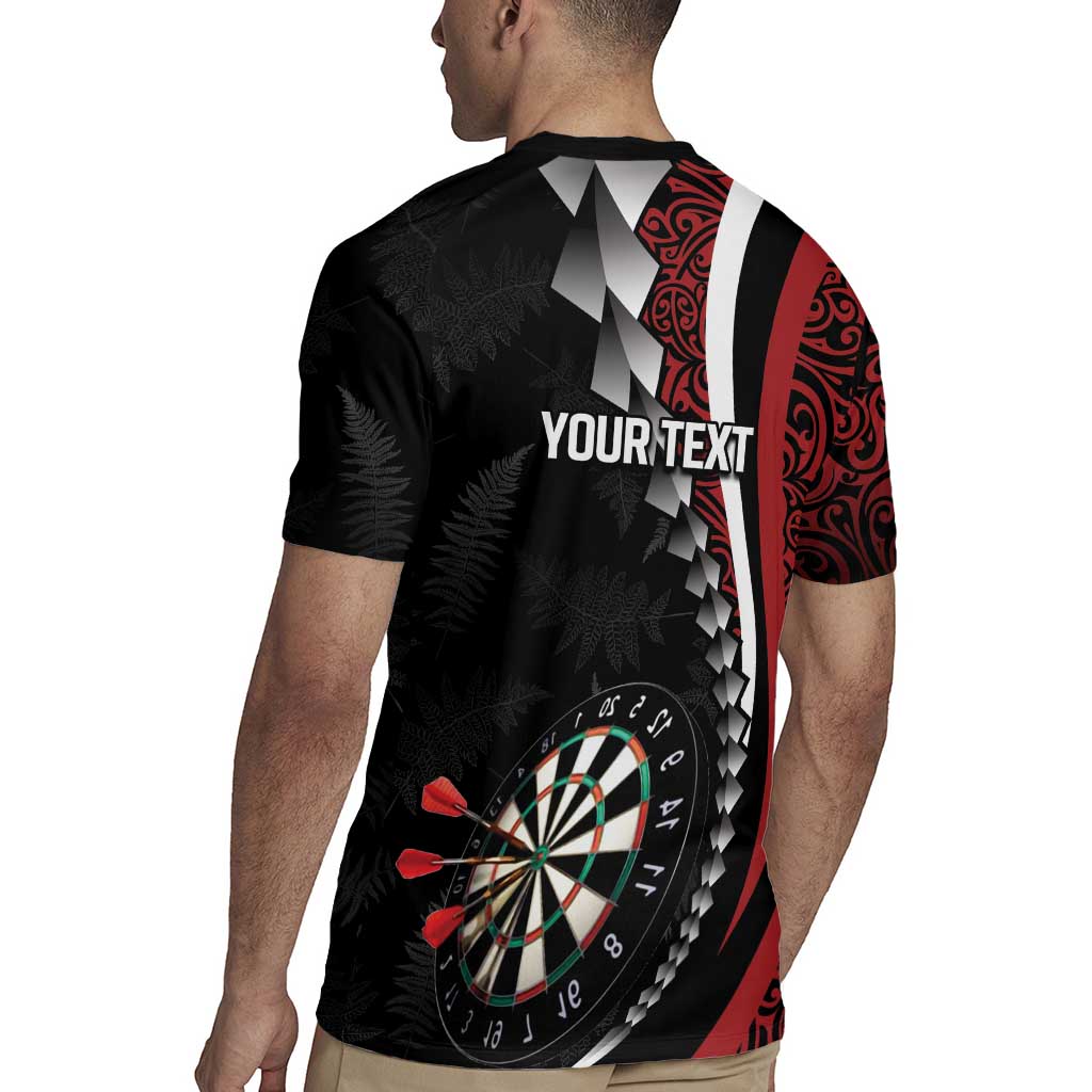 Personalized New Zealand Darts Rugby Jersey Kowhaiwhai Whero Koiri - Manaia