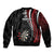 Personalized New Zealand Darts Sleeve Zip Bomber Jacket Kowhaiwhai Whero Koiri - Manaia