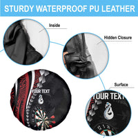 Personalized New Zealand Darts Spare Tire Cover Kowhaiwhai Whero Koiri - Manaia