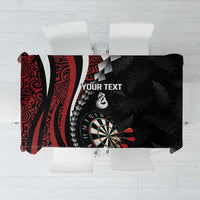 Personalized New Zealand Darts Tablecloth Kowhaiwhai Whero Koiri - Manaia