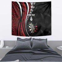 Personalized New Zealand Darts Tapestry Kowhaiwhai Whero Koiri - Manaia