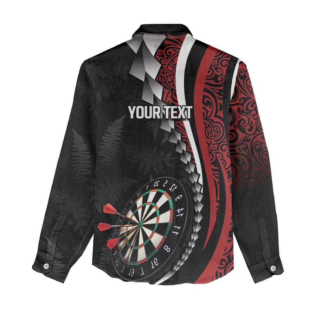 Personalized New Zealand Darts Women Casual Shirt Kowhaiwhai Whero Koiri - Manaia