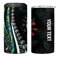 Personalized New Zealand Darts 4 in 1 Can Cooler Tumbler Paua Shell Koiri - Manaia