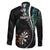 Personalized New Zealand Darts Family Matching Off The Shoulder Long Sleeve Dress and Hawaiian Shirt Paua Shell Koiri - Manaia