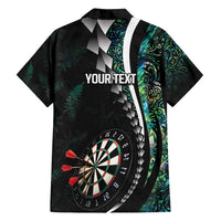 Personalized New Zealand Darts Family Matching Off Shoulder Maxi Dress and Hawaiian Shirt Paua Shell Koiri - Manaia